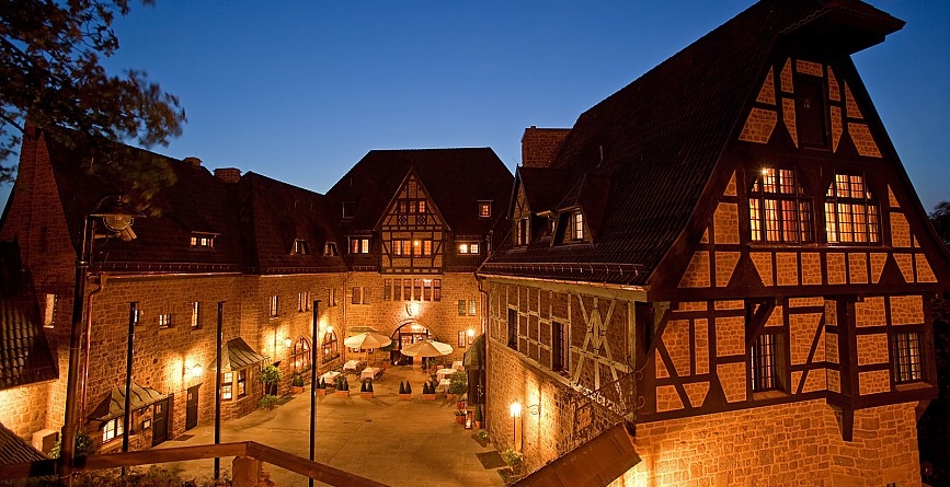 Verträumte Abendstimmung im Romantik Hotel auf der Wartburg